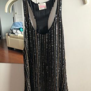 Parker beaded racer-bank tank top.